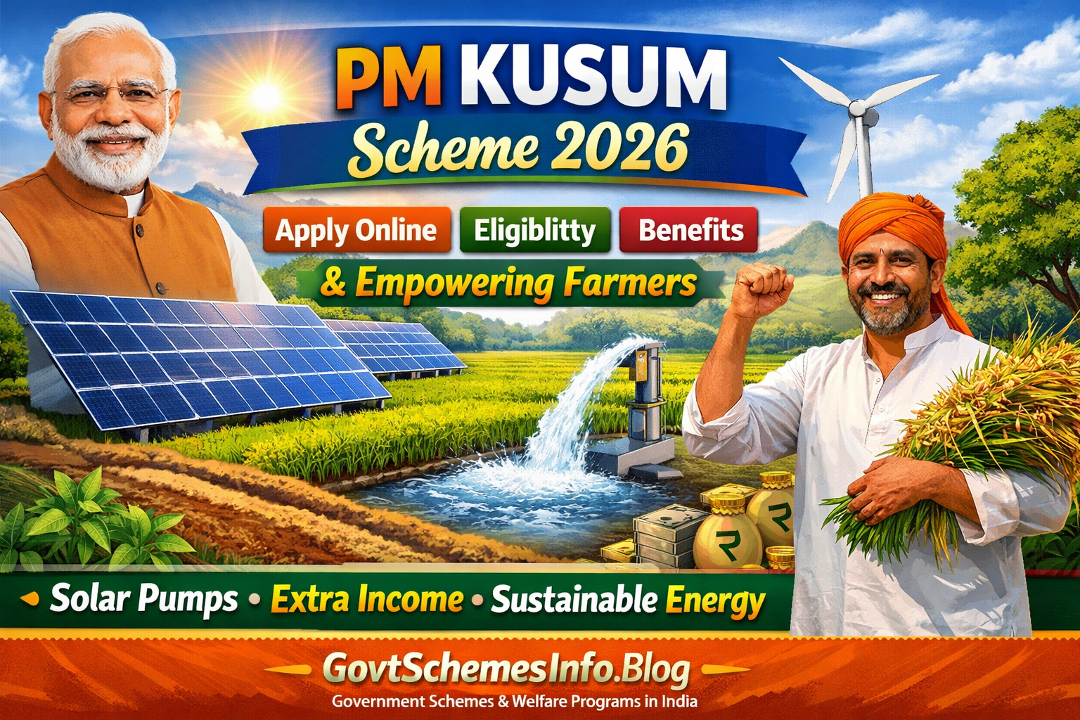 PM KUSUM Scheme 2026: Apply Online, Eligibility, Benefits & How It Empowers Farmers