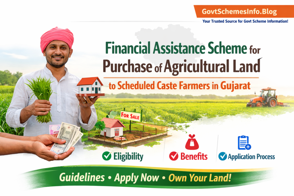Financial Assistance Scheme for Purchase of Agricultural Land to Scheduled Caste Farmers in Gujarat: Eligibility, Benefits, Application Process & Key Guidelines