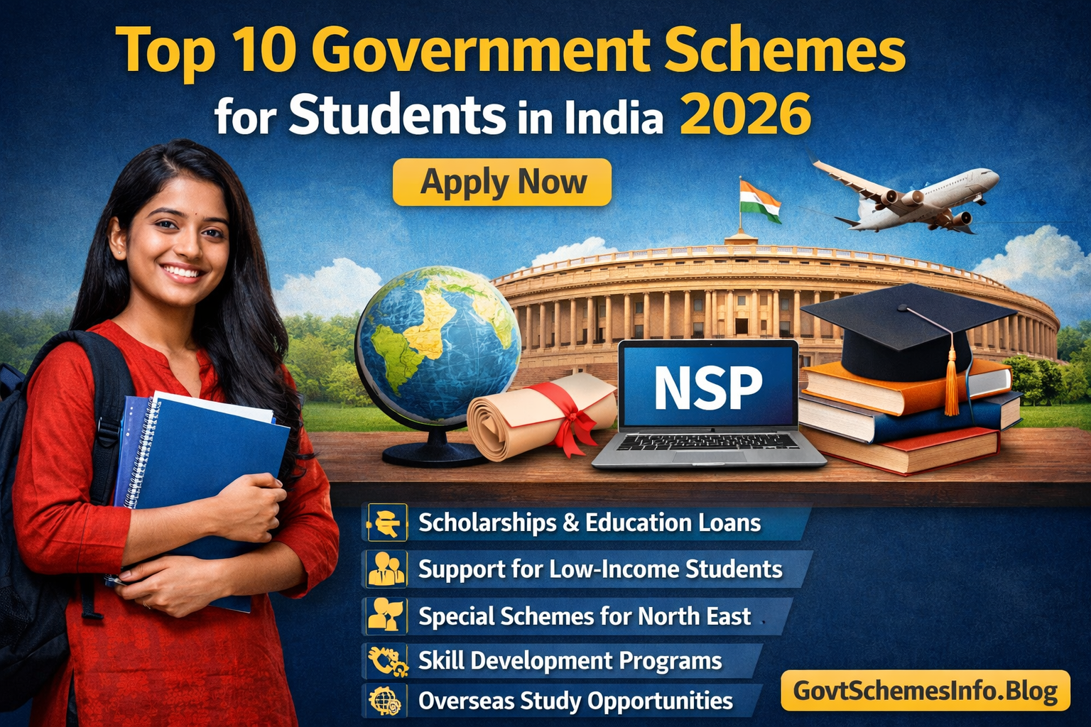 Top 10 Government Schemes for Students in India (2026) – Apply Now Guide